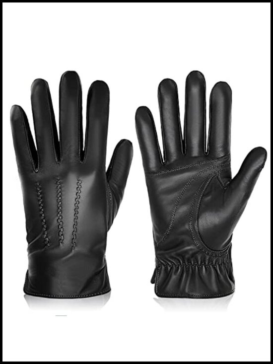 Other - Sheepskin Leather Winter Gloves for Men Cashmere Lined Touchscreen